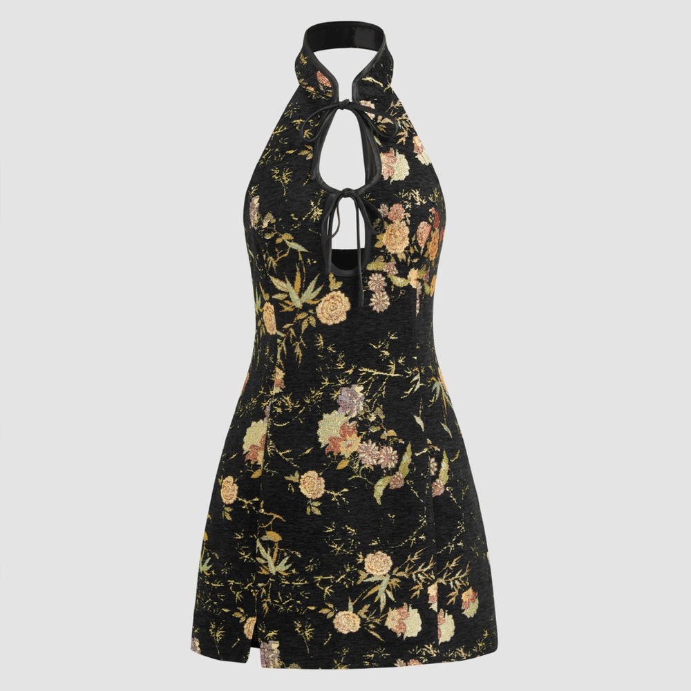 Jacquard Halter Dress